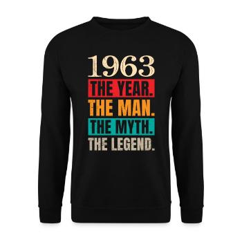 60e anniversaire de l’homme le mythe la légende - Sweat-shirt Unisexe - noir - Devant - Alina (178cm) & Michal (187cm)