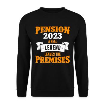 Pension 2023 Retraite des pensionnés - Sweat-shirt Unisexe - noir - Devant - Alina (178cm) & Michal (187cm)