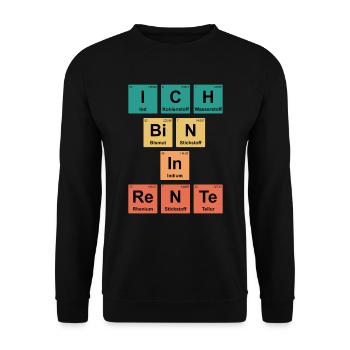 Ich bin in Rente Lehrer Renteneintritt - Unisex Pullover - Schwarz - Vorne - Alina (178cm) & Michal (187cm)