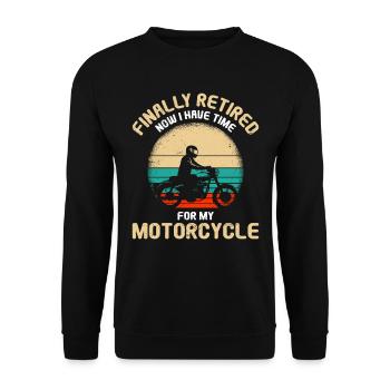 Motorcyclist pension biker motorcycle - Unisex Sweatshirt - black - Front - Alina (178cm) & Michal (187cm)