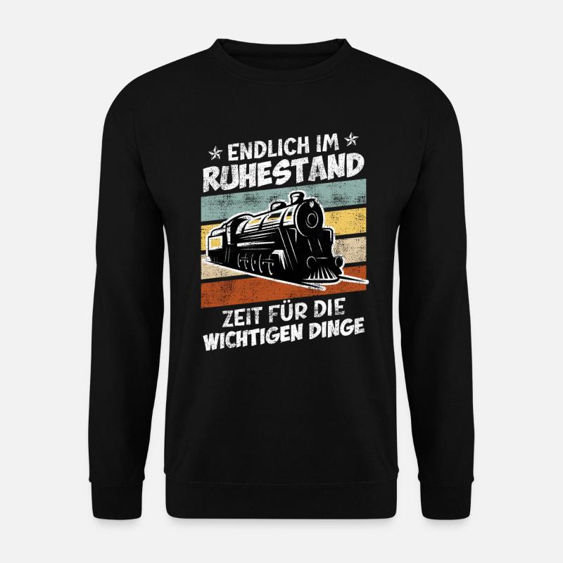 Endlich Ruhestand Modelleisenbahn Modellbauer - Unisex Pullover - Schwarz