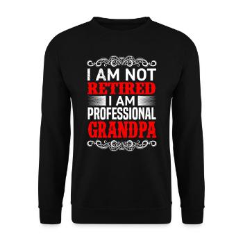 Ruhestand Opa Renteneintritt Pensionierung - Unisex Pullover - Schwarz - Vorne - Alina (178cm) & Michal (187cm)