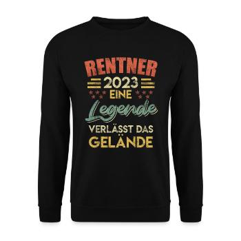 Legende verlässt das Gelände Renter 2023 - Unisex Pullover - Schwarz - Vorne - Alina (178cm) & Michal (187cm)