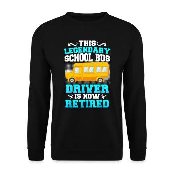 Schulbusfahrer Busfahrer geht in Rente 2023 - Unisex Pullover - Schwarz - Vorne - Alina (178cm) & Michal (187cm)