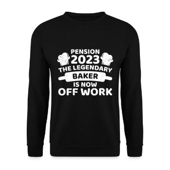 Retired baker Retirement baker - Unisex Sweatshirt - black - Front - Alina (178cm) & Michal (187cm)