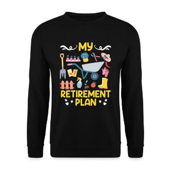 My Plan Retirement Retirees - Unisex Sweatshirt - black - Front - Alina (178cm) & Michal (187cm)