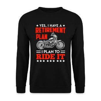 Biker Pensioner Retirement Motorcycling - Unisex Sweatshirt - black - Front - Alina (178cm) & Michal (187cm)