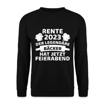 Bäcker in Rente Renteneintritt Bäcker - Unisex Pullover - Schwarz - Vorne - Alina (178cm) & Michal (187cm)