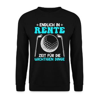 Golfer in Rente Zeit für wichtigen Dinge - Unisex Pullover - Schwarz - Vorne - Alina (178cm) & Michal (187cm)