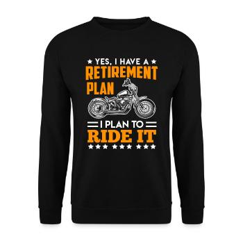 Biker Pensioner Retirement Motorcycling - Unisex Sweatshirt - black - Front - Alina (178cm) & Michal (187cm)