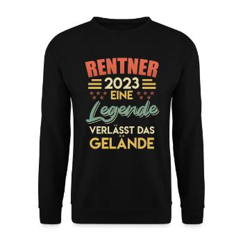 Legende verlässt das Gelände Renter 2023 - Unisex Pullover - Schwarz - Vorne - Alina (178cm) & Michal (187cm)