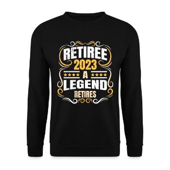Retraité 2023 Retraite des retraités - Sweat-shirt Unisexe - noir - Devant - Alina (178cm) & Michal (187cm)