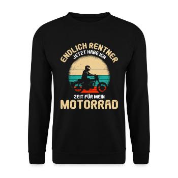 Motorradfahrer Rente Biker Motorrad - Unisex Pullover - Schwarz - Vorne - Alina (178cm) & Michal (187cm)