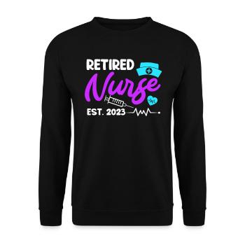 Une infirmière prendra sa retraite en 2023 - Sweat-shirt Unisexe - noir - Devant - Alina (178cm) & Michal (187cm)