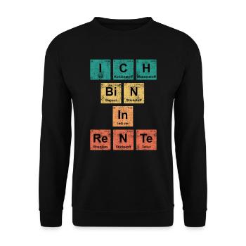 Ich bin in Rente Lehrer Renteneintritt - Unisex Pullover - Schwarz - Vorne - Alina (178cm) & Michal (187cm)