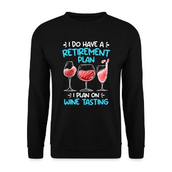 Wein Trinkerin Rentnerin Renteneintritt - Unisex Pullover - Schwarz - Vorne - Alina (178cm) & Michal (187cm)