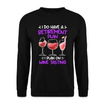 Wein Trinkerin Rentnerin Renteneintritt - Unisex Pullover - Schwarz - Vorne - Alina (178cm) & Michal (187cm)