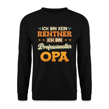 Professioneller Opa Rente Rentner - Unisex Pullover - Schwarz - Vorne - Alina (178cm) & Michal (187cm)