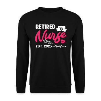 Une infirmière prendra sa retraite en 2023 - Sweat-shirt Unisexe - noir - Devant - Alina (178cm) & Michal (187cm)