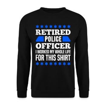 Policier Pension de la police Pension Pensioner - Sweat-shirt Unisexe - noir - Devant - Alina (178cm) & Michal (187cm)