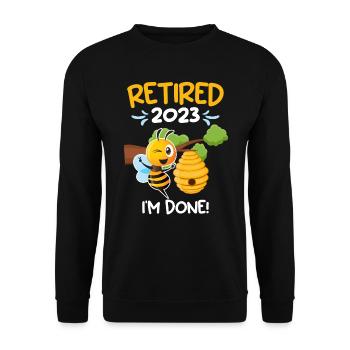 Pensioner 2023 I have finished retirement - Unisex Sweatshirt - black - Front - Alina (178cm) & Michal (187cm)
