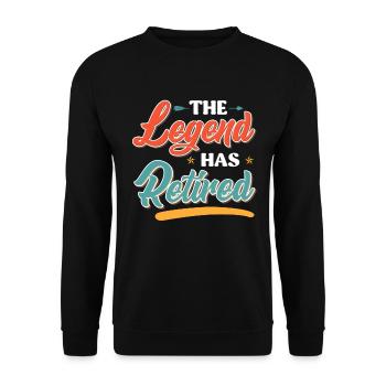 The legend retires - Unisex Sweatshirt - black - Front - Alina (178cm) & Michal (187cm)