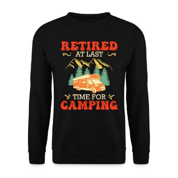 Retirement finally time for camping - Unisex Sweatshirt - black - Front - Alina (178cm) & Michal (187cm)