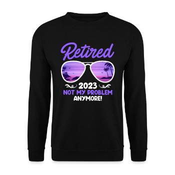 Pension 2023 Pension de retraite des pensionnés - Sweat-shirt Unisexe - noir - Devant - Alina (178cm) & Michal (187cm)