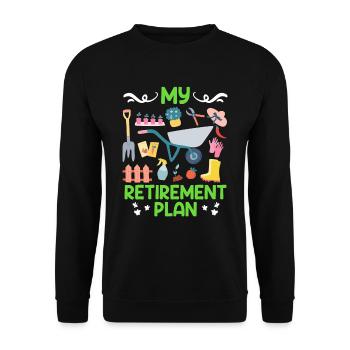 My Plan Retirement Retirement Retirees - Unisex Sweatshirt - black - Front - Alina (178cm) & Michal (187cm)
