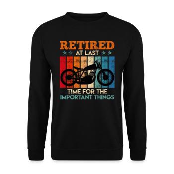 Motorcyclists retire Retirement - Unisex Sweatshirt - black - Front - Alina (178cm) & Michal (187cm)