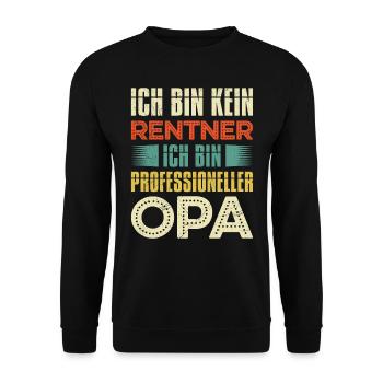 Kein Rentner - professioneller Opa - Unisex Pullover - Schwarz - Vorne - Alina (178cm) & Michal (187cm)