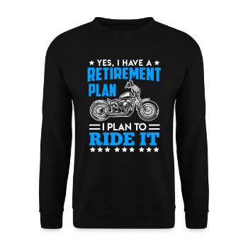 Bikers Pensioners Retired Motorcycling - Unisex Sweatshirt - black - Front - Alina (178cm) & Michal (187cm)