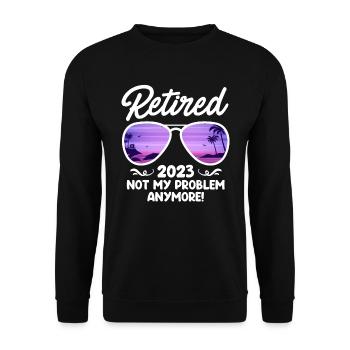 Pension 2023 Pension de retraite des pensionnés - Sweat-shirt Unisexe - noir - Devant - Alina (178cm) & Michal (187cm)