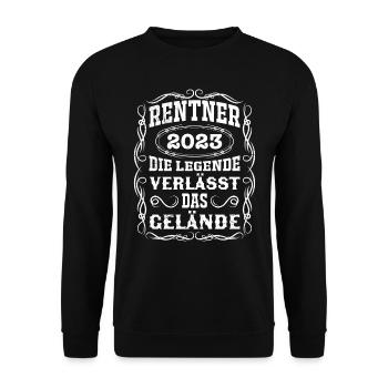 Rentner 2023 Legende verlässt Gelände Ruhestand - Unisex Pullover - Schwarz - Vorne - Alina (178cm) & Michal (187cm)