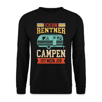 Rentner campen ist mein Job Camping - Unisex Pullover - Schwarz - Vorne - Alina (178cm) & Michal (187cm)