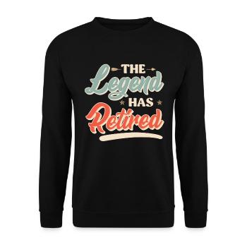 The legend retires - Unisex Sweatshirt - black - Front - Alina (178cm) & Michal (187cm)