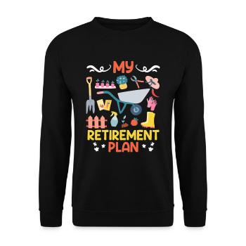 My Plan Retirement Retirees - Unisex Sweatshirt - black - Front - Alina (178cm) & Michal (187cm)