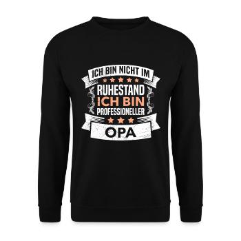 Opa in Ruhestand Renteneintritt Pensionierung - Unisex Pullover - Schwarz - Vorne - Alina (178cm) & Michal (187cm)