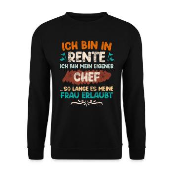 Rentner Renteneintritt Mann - Unisex Pullover - Schwarz - Vorne - Alina (178cm) & Michal (187cm)
