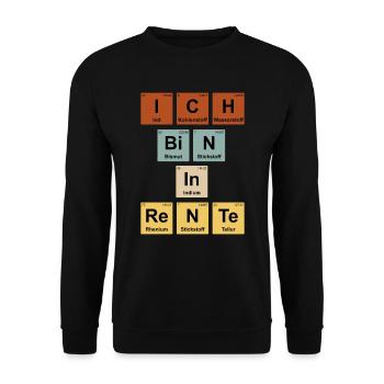Ich bin in Rente Lehrer Renteneintritt - Unisex Pullover - Schwarz - Vorne - Alina (178cm) & Michal (187cm)