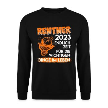 Rentner 2023 Basketballer Basketball Pensionierung - Unisex Pullover - Schwarz - Vorne - Alina (178cm) & Michal (187cm)