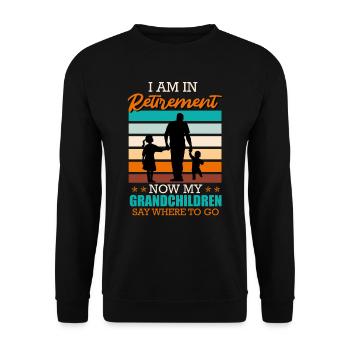 Temps de retraite pour les petits-enfants pensionnés - Sweat-shirt Unisexe - noir - Devant - Alina (178cm) & Michal (187cm)