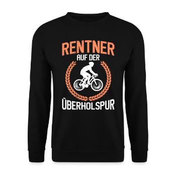 Rentner auf der Überholspur Rennradfahrer - Unisex Pullover - Schwarz - Vorne - Alina (178cm) & Michal (187cm)