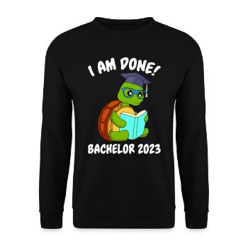 I finished Bachelor 2023 - Unisex Sweatshirt - black - Front - Alina (178cm) & Michal (187cm)