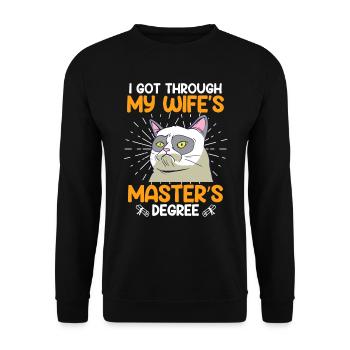 Maîtrise de ma femme a survécu - Sweat-shirt Unisexe - noir - Devant - Alina (178cm) & Michal (187cm)
