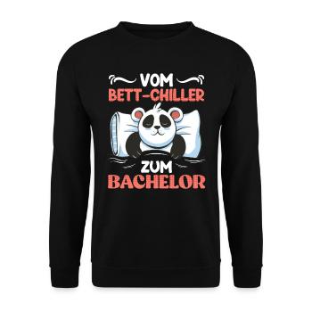 Vom Bett Chiller zum Bachelor 2023 - Unisex Pullover - Schwarz - Vorne - Alina (178cm) & Michal (187cm)