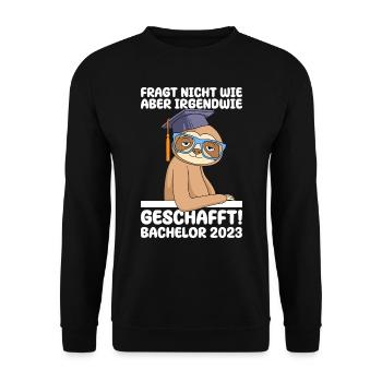 Irgendwie den Bachelor 2023 geschafft - Unisex Pullover - Schwarz - Vorne - Alina (178cm) & Michal (187cm)