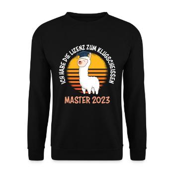 Master Abschluss 2023 Master - Unisex Pullover - Schwarz - Vorne - Alina (178cm) & Michal (187cm)