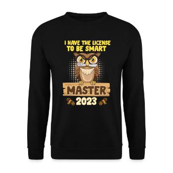 Lizenz zum Klugscheißen Master 2023 - Unisex Pullover - Schwarz - Vorne - Alina (178cm) & Michal (187cm)