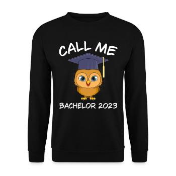 Call me Bachelor 2023 Study Degree - Unisex Sweatshirt - black - Front - Alina (178cm) & Michal (187cm)